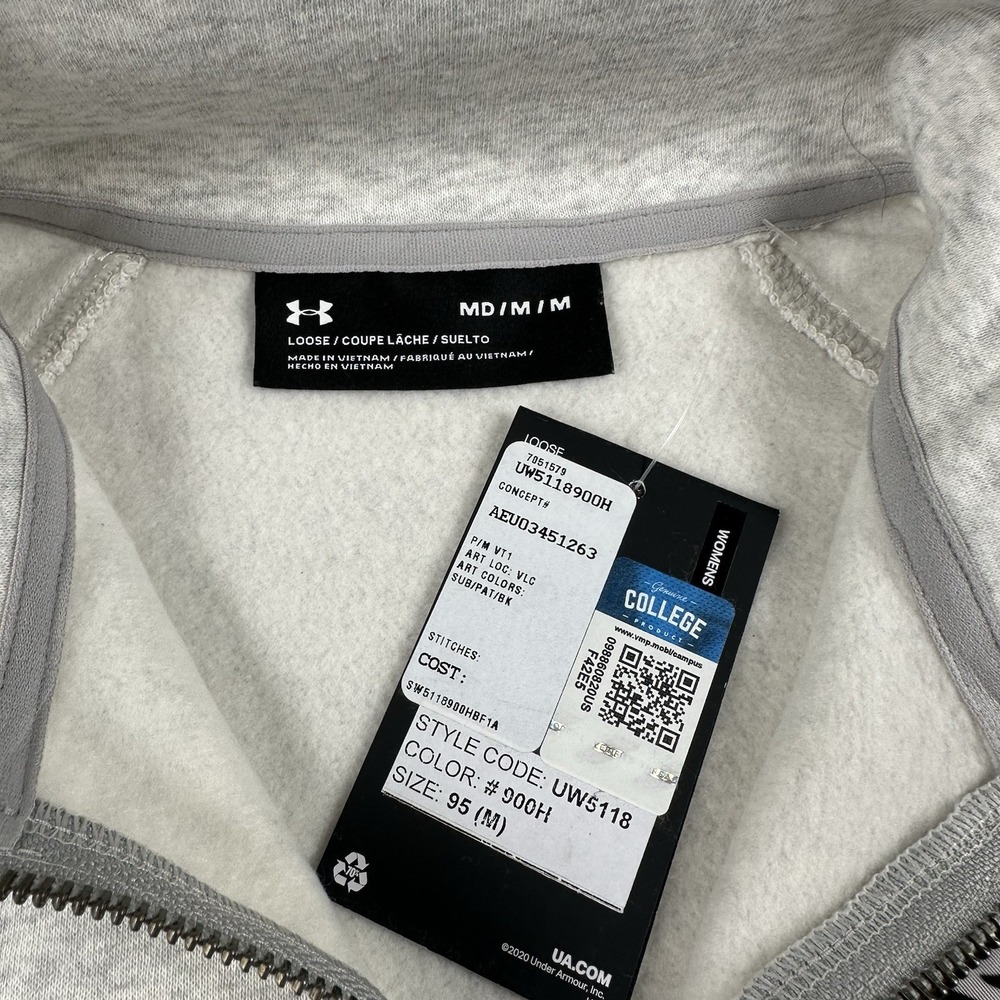 Under Armour University Of Wisconsin 1/4‎ Zip Sweatshirt Women's Medium Gray - Picture 15 of 16